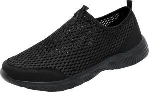 Quick Drying Summer Breathable Mesh Men's Non Slip Walking Sneakers with Arch Support - Lightweight Comfort for Work, Travel & Daily Wear Running Walking Slip on Shoes for Men