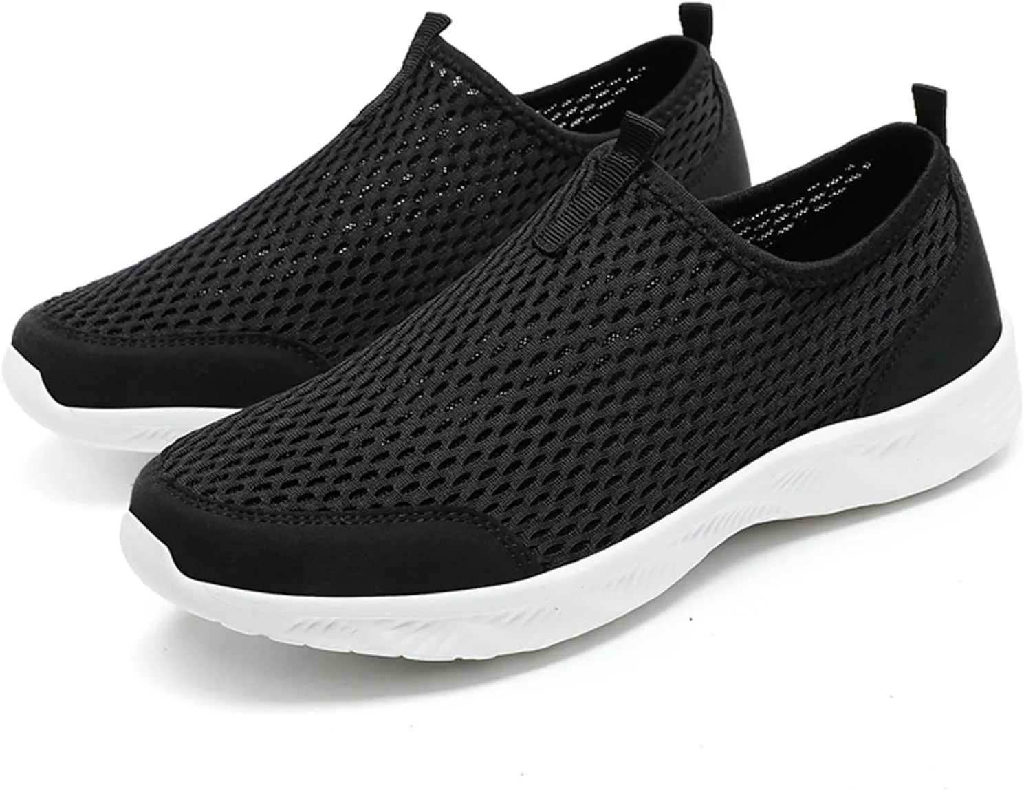 Quick Drying Summer Breathable Mesh Men's Non Slip Walking Sneakers with Arch Support - Lightweight Comfort for Work, Travel & Daily Wear Running Walking Slip on Shoes for Men