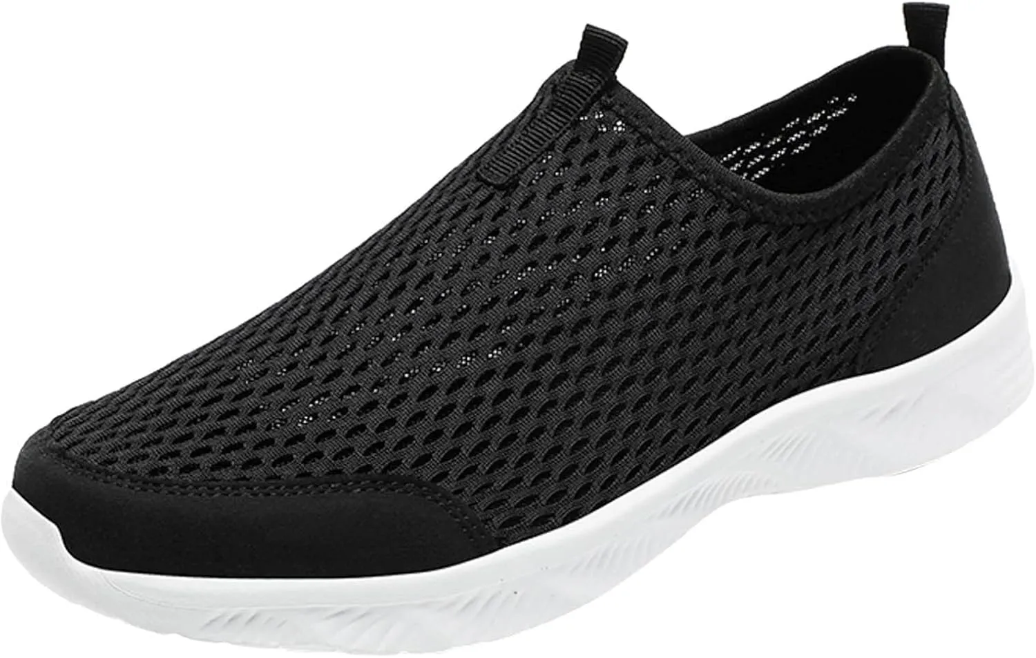 Quick Drying Summer Breathable Mesh Men's Non Slip Walking Sneakers with Arch Support - Lightweight Comfort for Work, Travel & Daily Wear Running Walking Slip on Shoes for Men