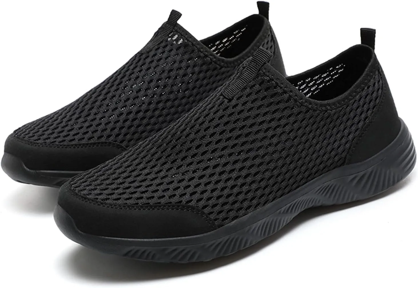 Quick Drying Summer Breathable Mesh Men's Non Slip Walking Sneakers with Arch Support - Lightweight Comfort for Work, Travel & Daily Wear Running Walking Slip on Shoes for Men