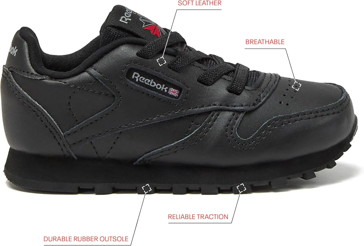 Reebok Classic Leather Girls and Boys Shoes for Kids, Toddler, Little Kid or Big Kid Sneakers, Girl or Boy Tennis Shoes