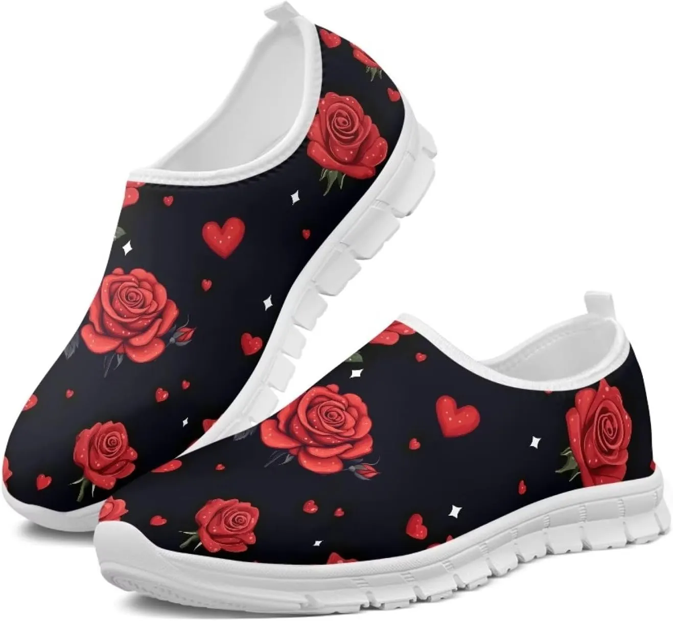 Running Shoes for Womens Mother Fashion Travel Walking Sneakers Soft Slip Ons Gym Loafers for Nursing Work Size 5.5-11.5 White Sole