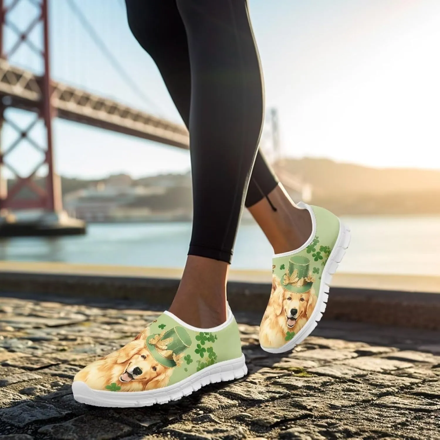 Running Shoes for Womens Mother Fashion Travel Walking Sneakers Soft Slip Ons Gym Loafers for Nursing Work Size 5.5-11.5 White Sole