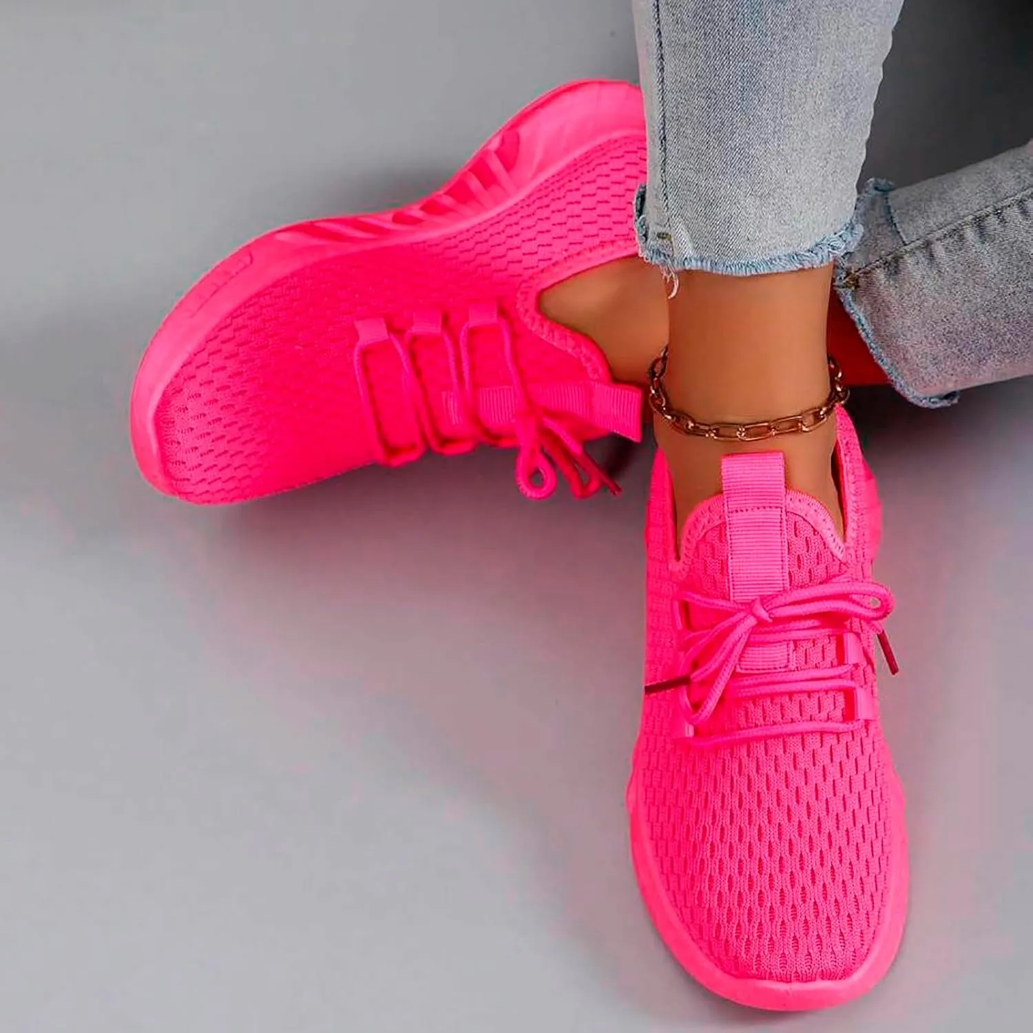 Running Shoes for Women,Womens Athletic Shoes Casual Lace Up Platform Sneakers for Women Breathable Walking Sneakers