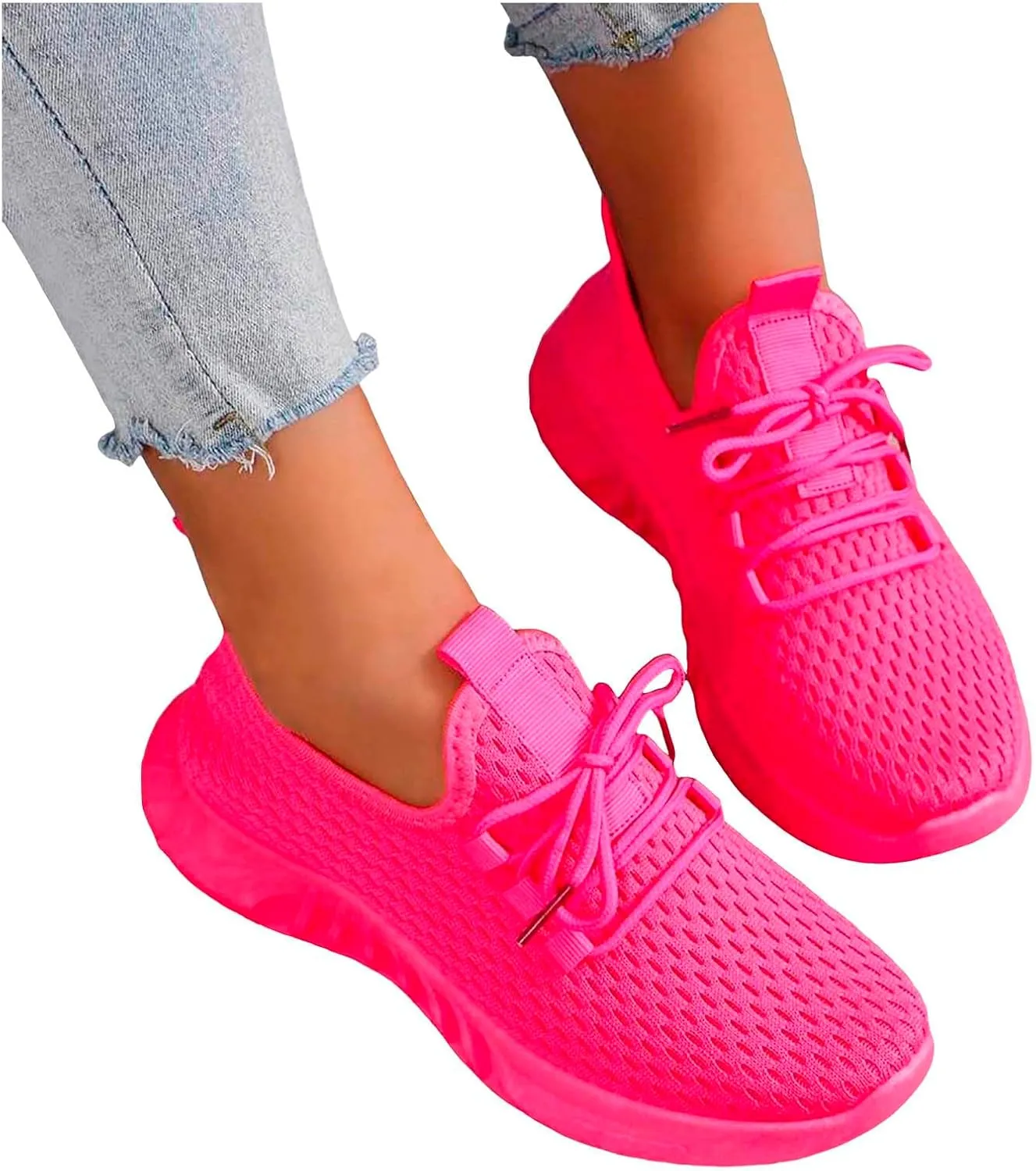 Running Shoes for Women,Womens Athletic Shoes Casual Lace Up Platform Sneakers for Women Breathable Walking Sneakers