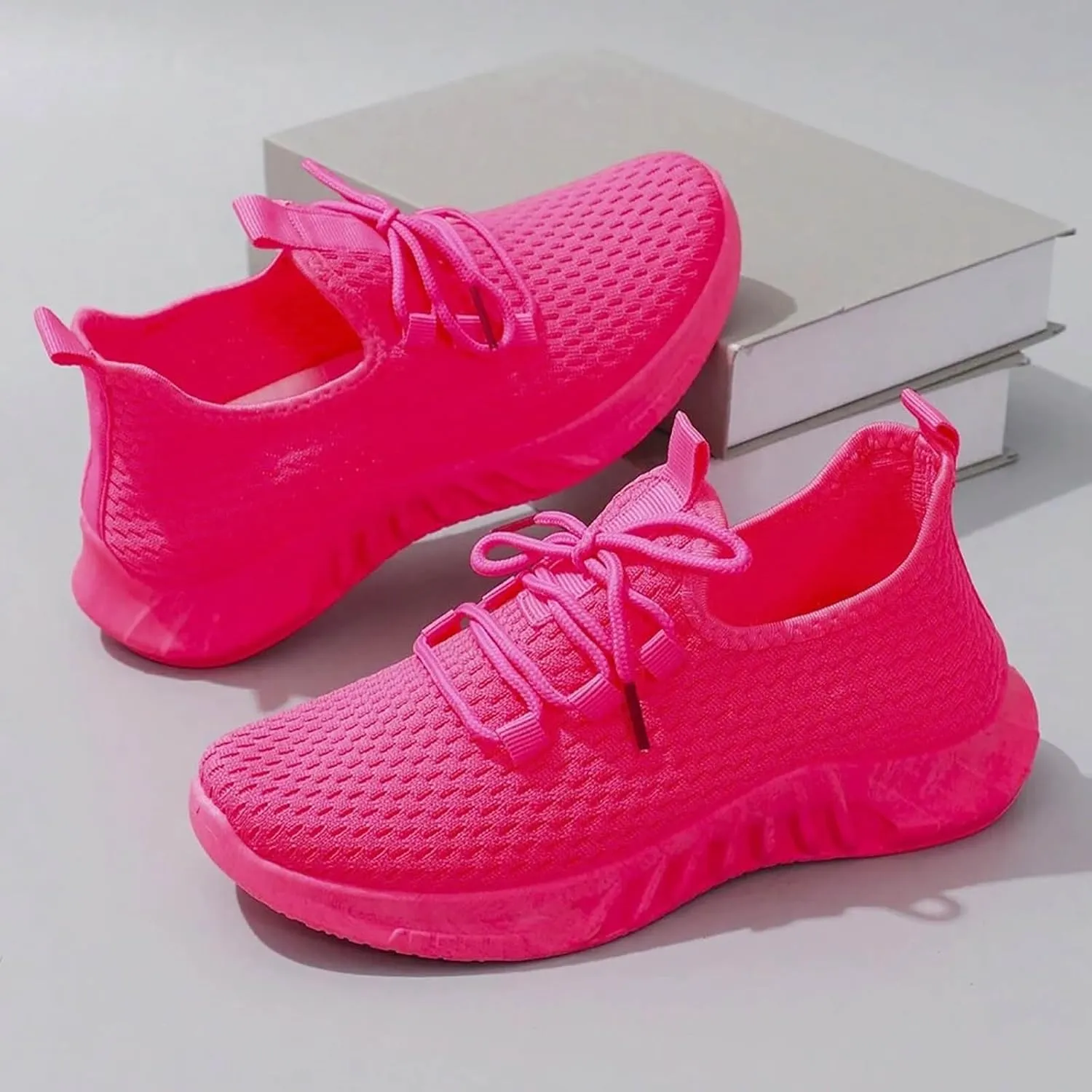 Running Shoes for Women,Womens Athletic Shoes Casual Lace Up Platform Sneakers for Women Breathable Walking Sneakers