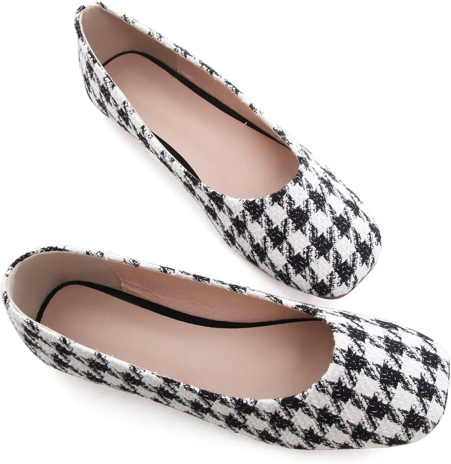 SAILING LU Flats for Women Comfortable Solid Color Soft Flats Square Toe Ballet Casual Work Shoes Dressy Slip-ons Loafers