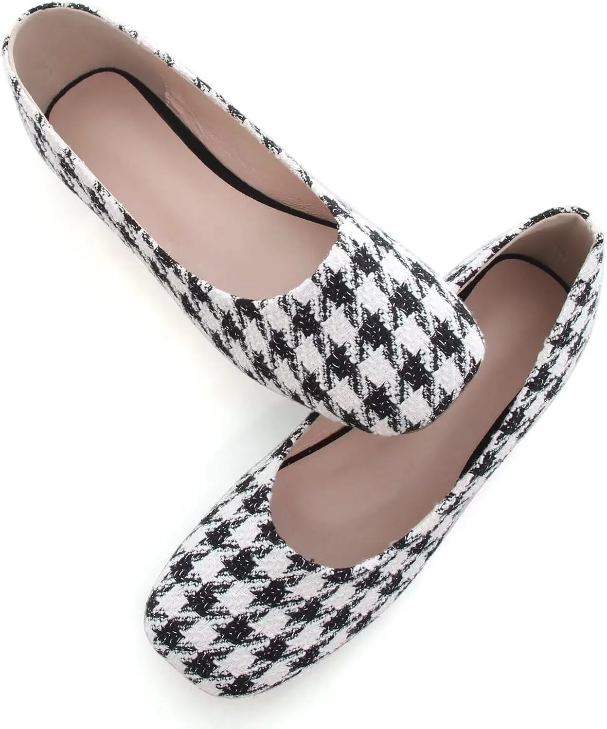 SAILING LU Flats for Women Comfortable Solid Color Soft Flats Square Toe Ballet Casual Work Shoes Dressy Slip-ons Loafers