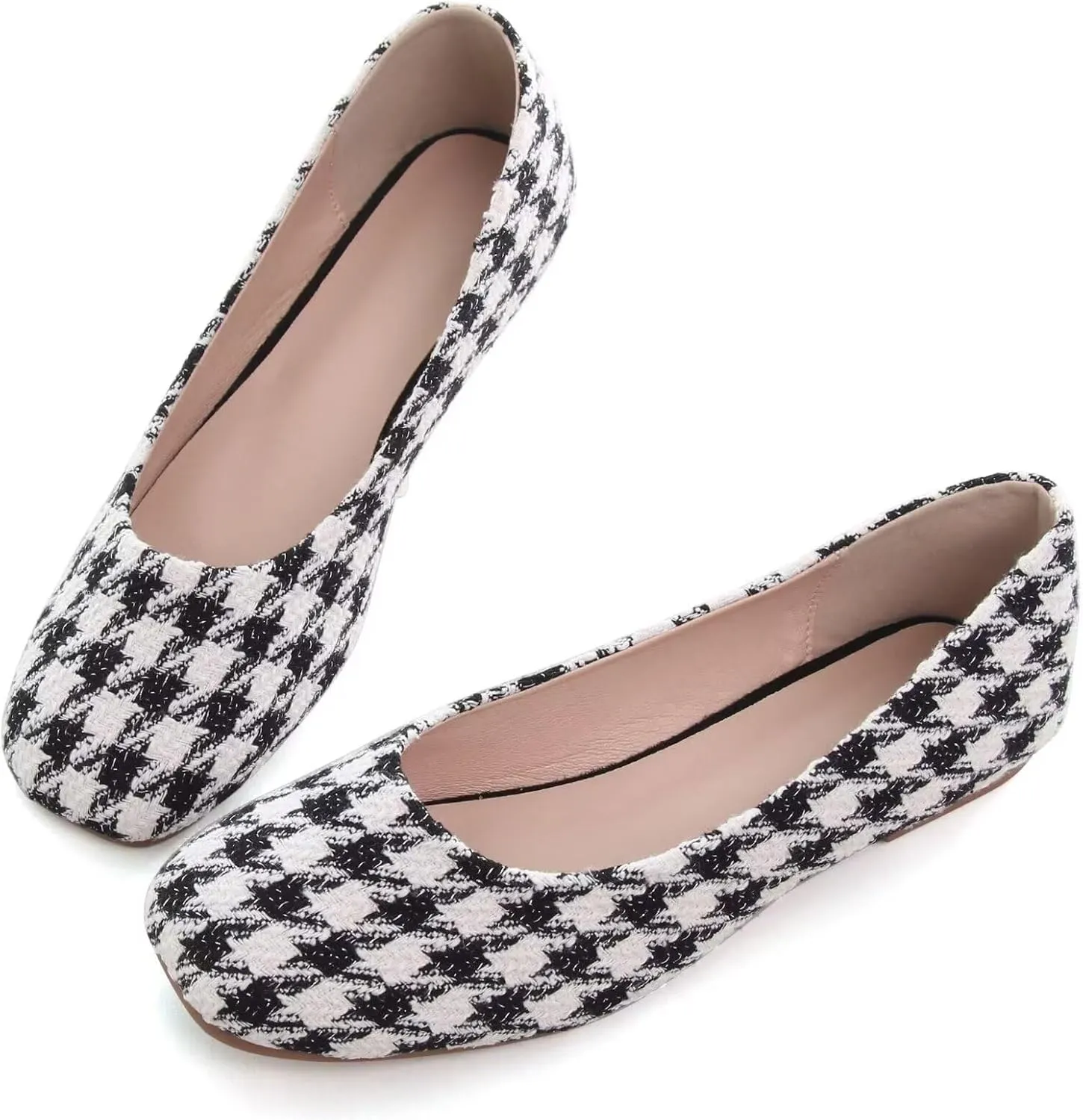 SAILING LU Flats for Women Comfortable Solid Color Soft Flats Square Toe Ballet Casual Work Shoes Dressy Slip-ons Loafers
