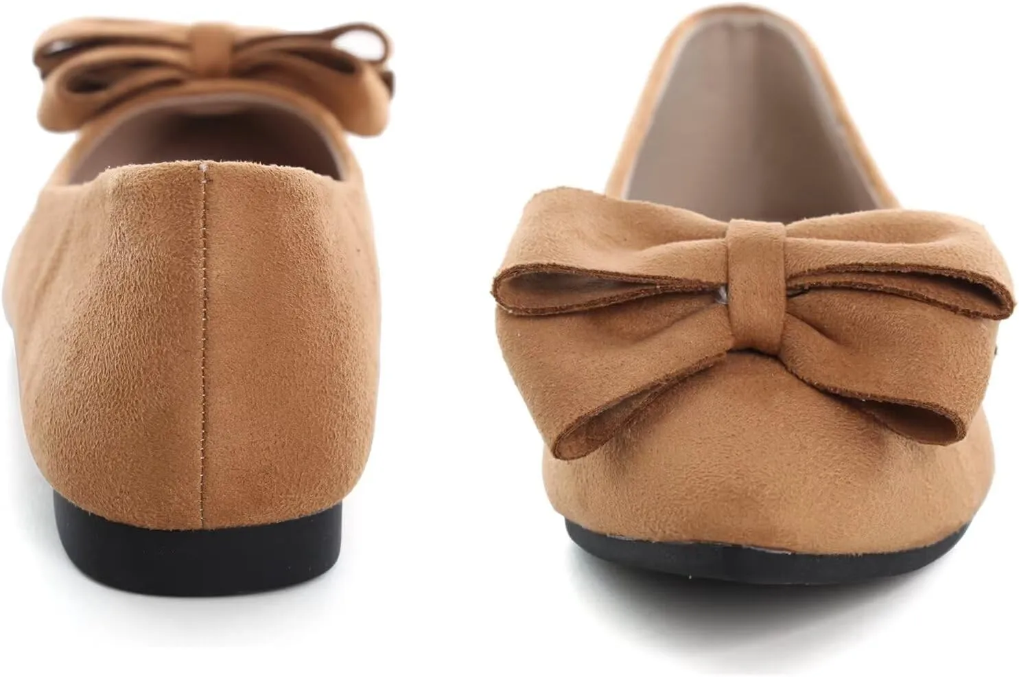 SAILING LU Pointy Toe Ballet Flats for Women with Cute Bowknot Elegant Slip-ons Soft Support Daily Walking Shoes