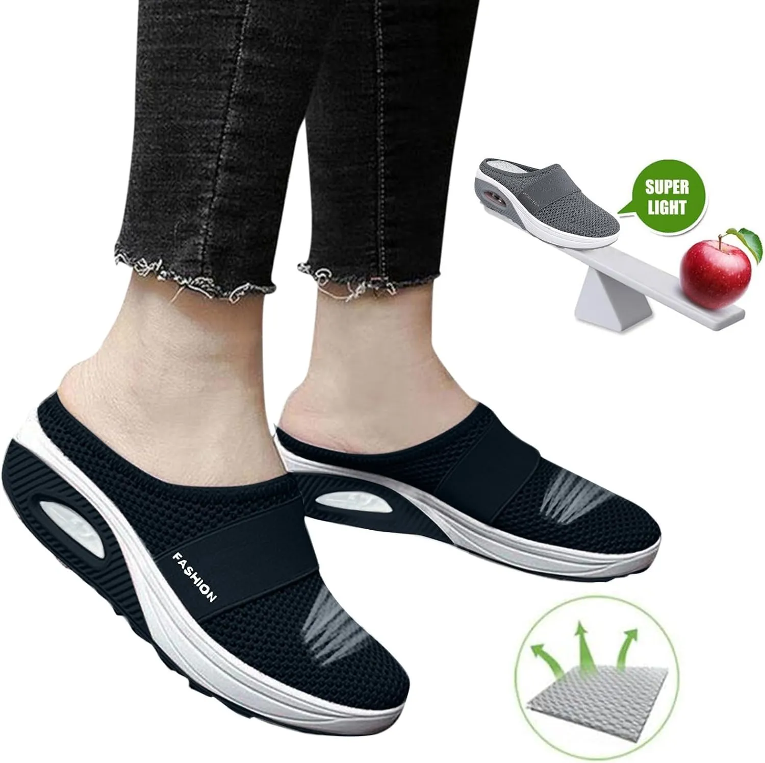 Sandals for Women Arch Support Sandals Travel Closed Toe Sandal Breathable Wedge Slippers Orthopedic Walking Shoes