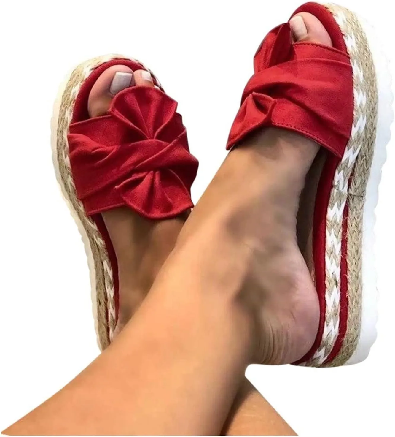 Sandals for Women Flat Summer Espadrille Platform Open Toe Sandal Summer Slip On Slippers Gladiator Sandals