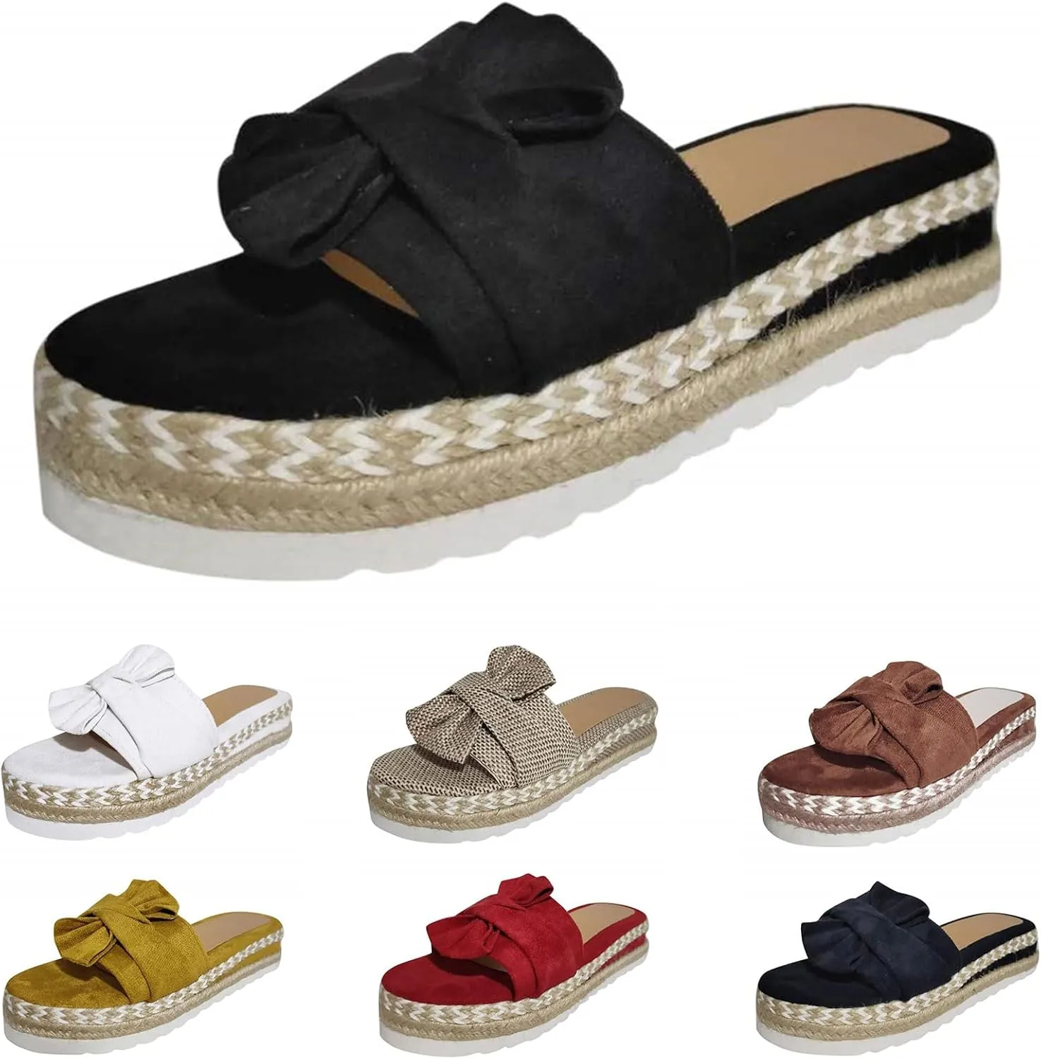 Sandals for Women Flat Summer Espadrille Platform Open Toe Sandal Summer Slip On Slippers Gladiator Sandals
