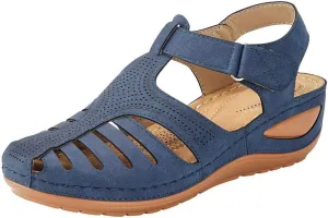 Sandals for Women Platform,Comfortable Cutout Hook and Loop Summer Athletic Wedge Sandals Loafers Walking Flat Shoes