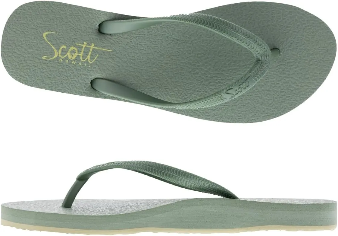 Scott Hawaii Women's Moena Flip Flop | Soft Yoga Mat Insole | Lightwieght Non-slip Outsole | Arch Support For All Day Wear