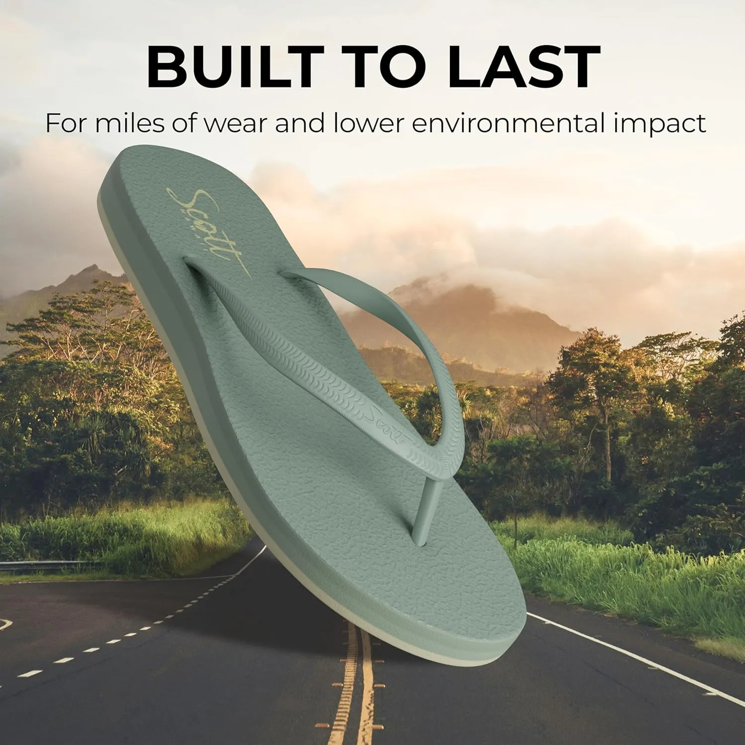 Scott Hawaii Women's Moena Flip Flop | Soft Yoga Mat Insole | Lightwieght Non-slip Outsole | Arch Support For All Day Wear