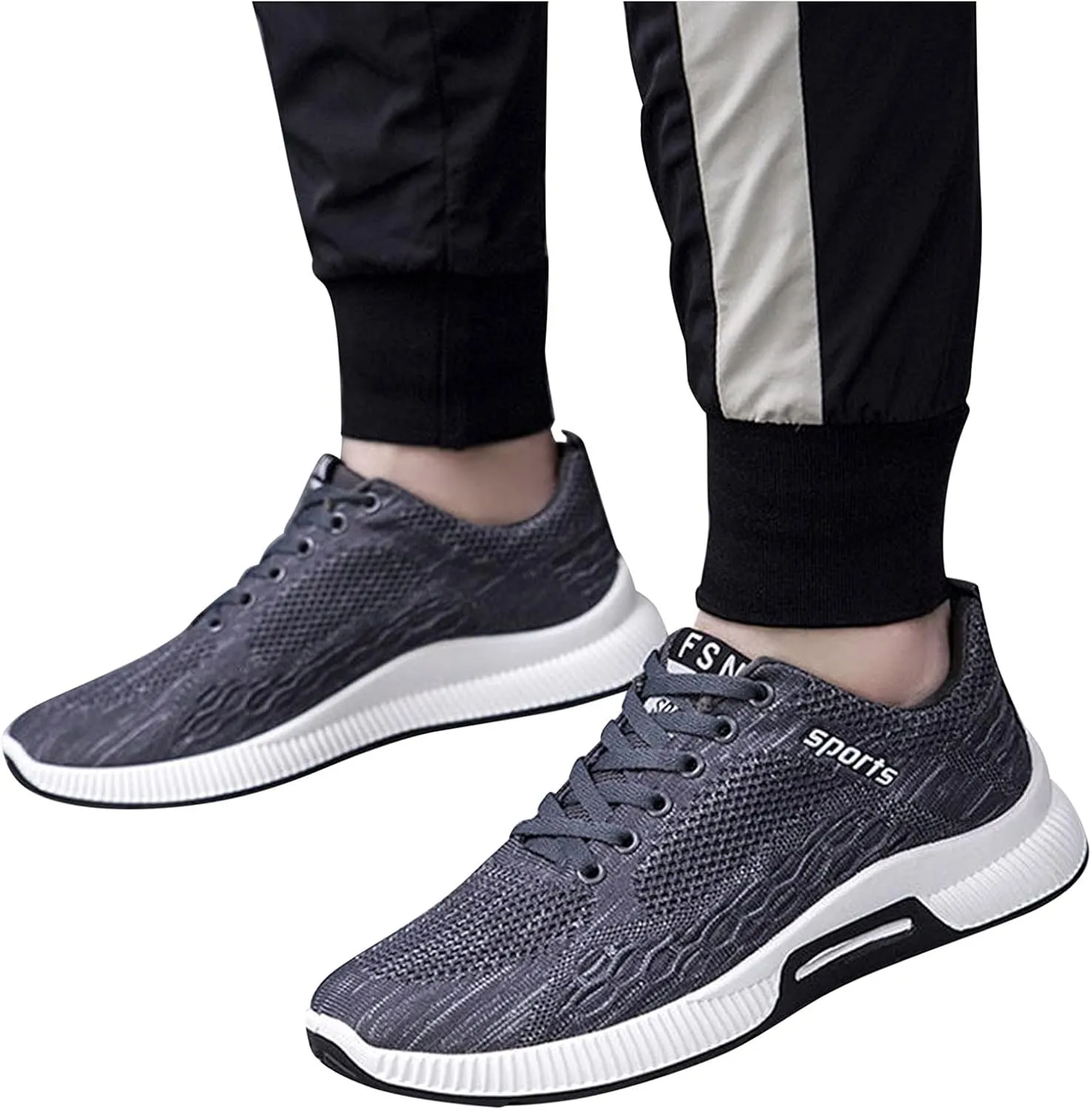 Shoes Bottom Fashion Men Mesh Soft Breathable Sport Lace-Up Casual Sneaker Shoe Laces for Men
