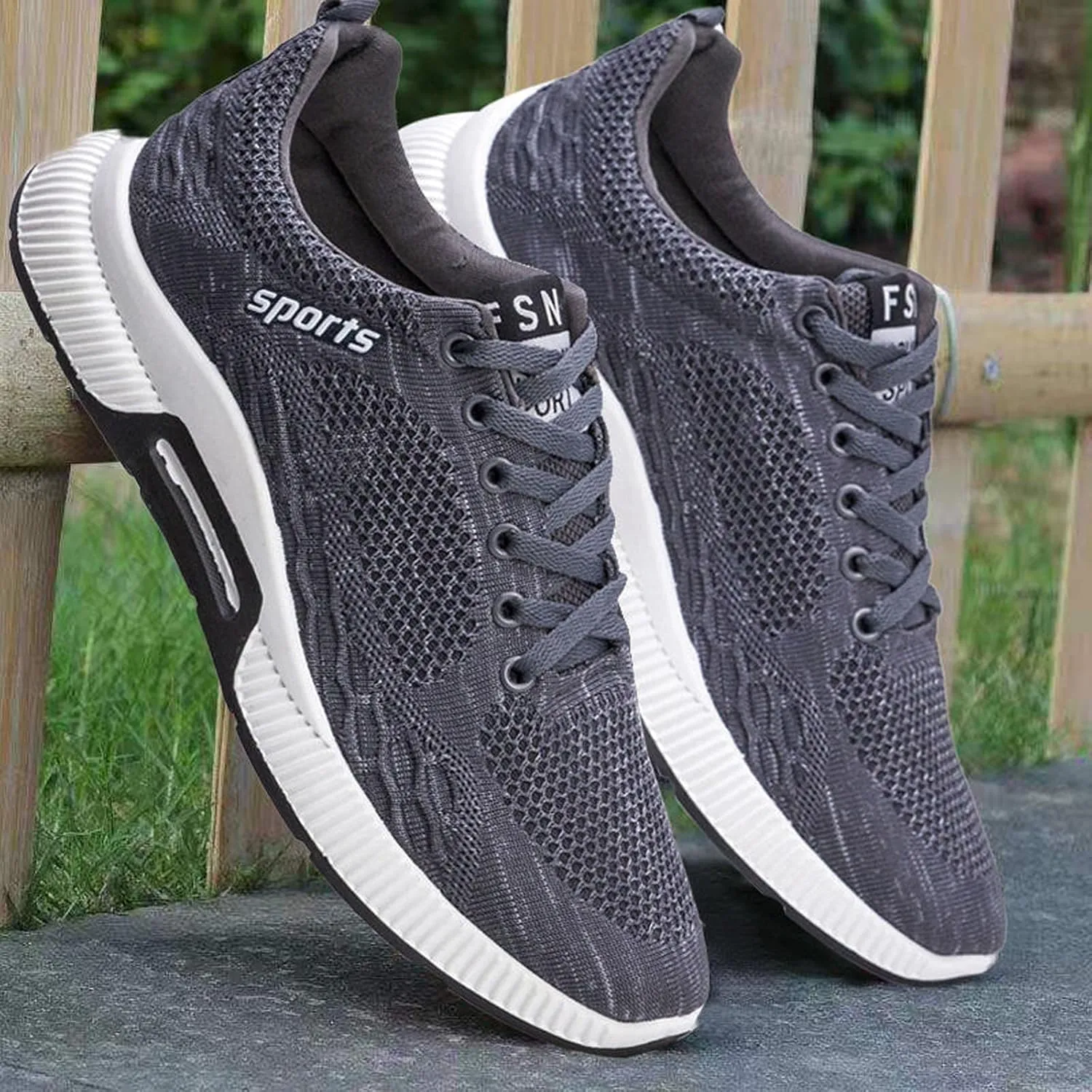 Shoes Bottom Fashion Men Mesh Soft Breathable Sport Lace-Up Casual Sneaker Shoe Laces for Men