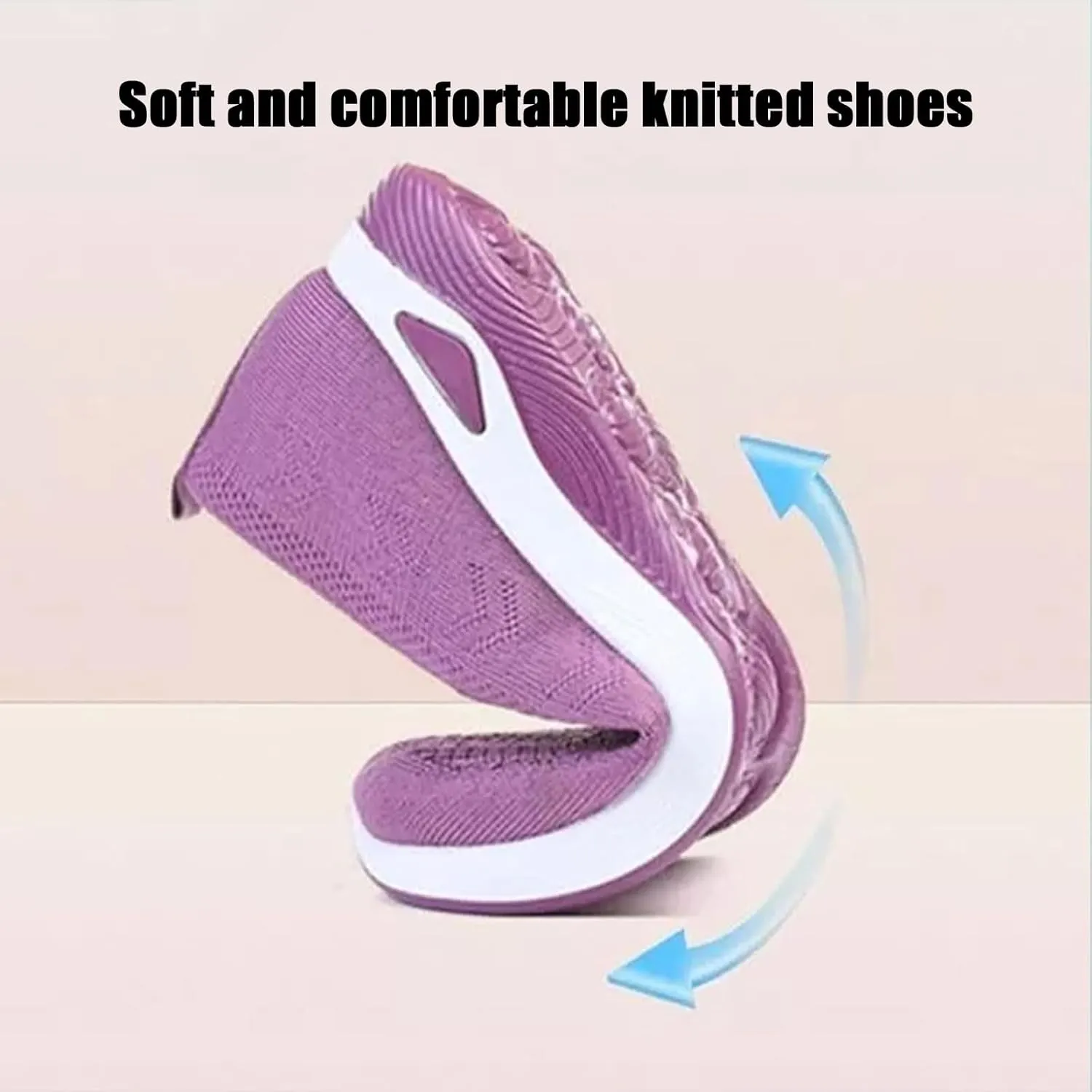 Shoes for Women, Orthopedic All-Day Comfort Sneakers, Breathable Knitted Soft Slip-On Walking Shoes