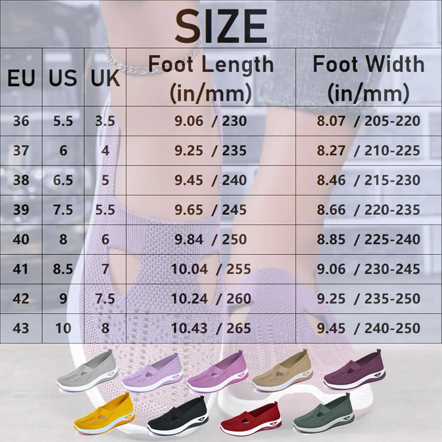 Shoes for Women, Orthopedic All-Day Comfort Sneakers, Breathable Knitted Soft Slip-On Walking Shoes
