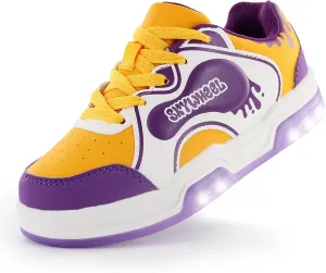 SKYWHEEL Kids Sneakers for Boys Gilrs Light Up Tennis Shoes Size 11 to Big Kids Size 3 Skate Shoes Lace up Athletic Running Walking Sneakers