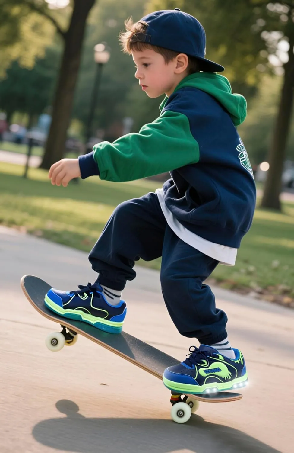 SKYWHEEL Kids Sneakers for Boys Gilrs Light Up Tennis Shoes Size 11 to Big Kids Size 3 Skate Shoes Lace up Athletic Running Walking Sneakers