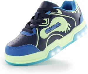 SKYWHEEL Kids Sneakers for Boys Gilrs Light Up Tennis Shoes Size 11 to Big Kids Size 3 Skate Shoes Lace up Athletic Running Walking Sneakers