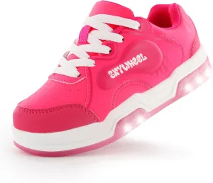 SKYWHEEL Kids Sneakers for Boys Gilrs Light Up Tennis Shoes Size 11 to Big Kids Size 3 Skate Shoes Lace up Athletic Running Walking Sneakers