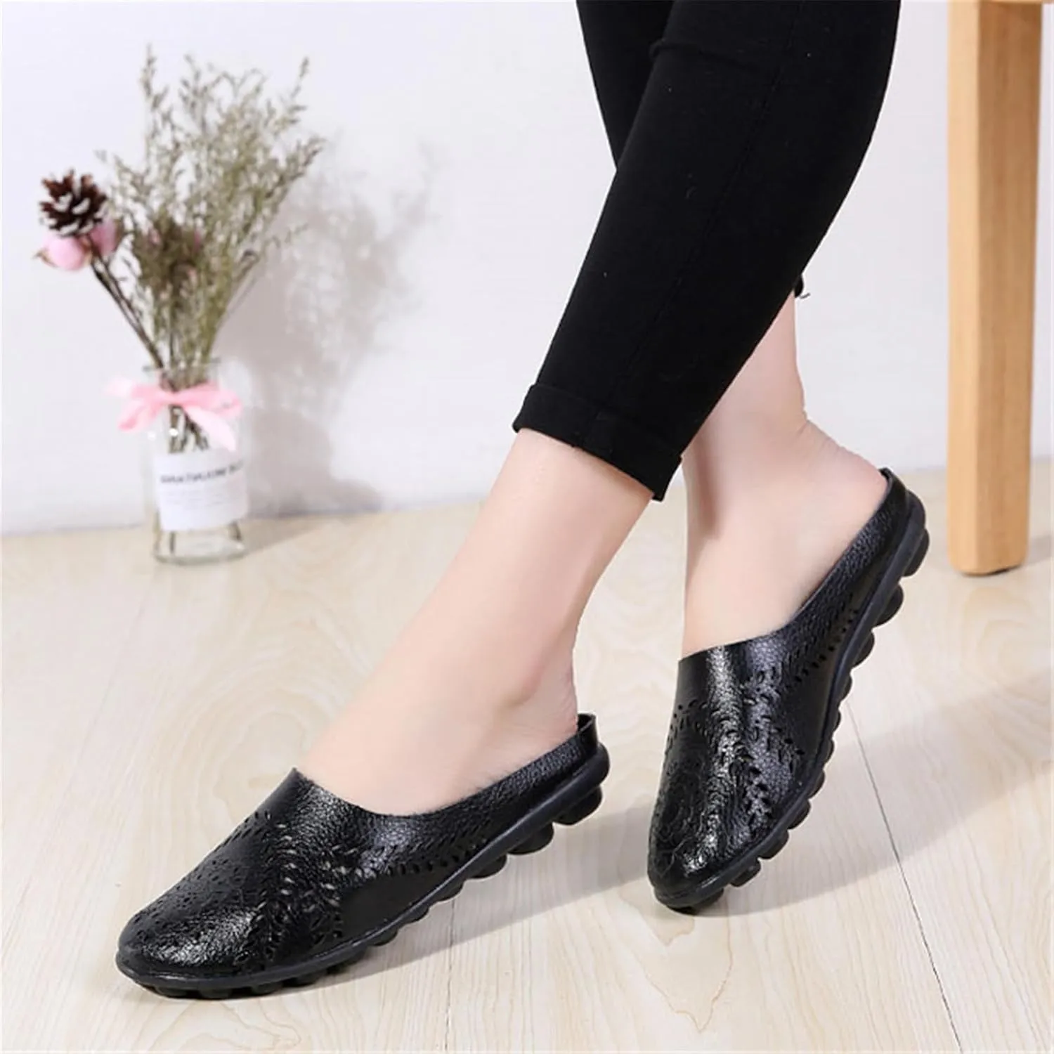 Slip On Shoes Women Womens Sneakers Wide Width Black Loafers Women Wide with Comfy Soft Cover Heel Christmas Sneakers Women Comfortable & Lightweight