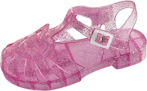Soft Flat Shoes Summer Girl Shoes Girls Sandals Shiny Jelly Beach Closed Toe Hollow Casual