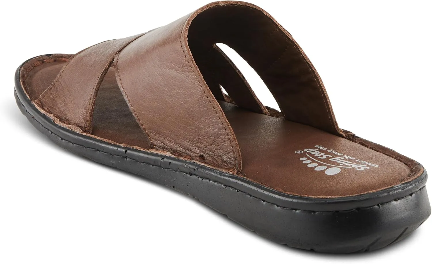 Spring Step Men's NUNZIO Leather Slide Sandals – Cushioned Footbed, Adjustable Straps, All-Day Comfort