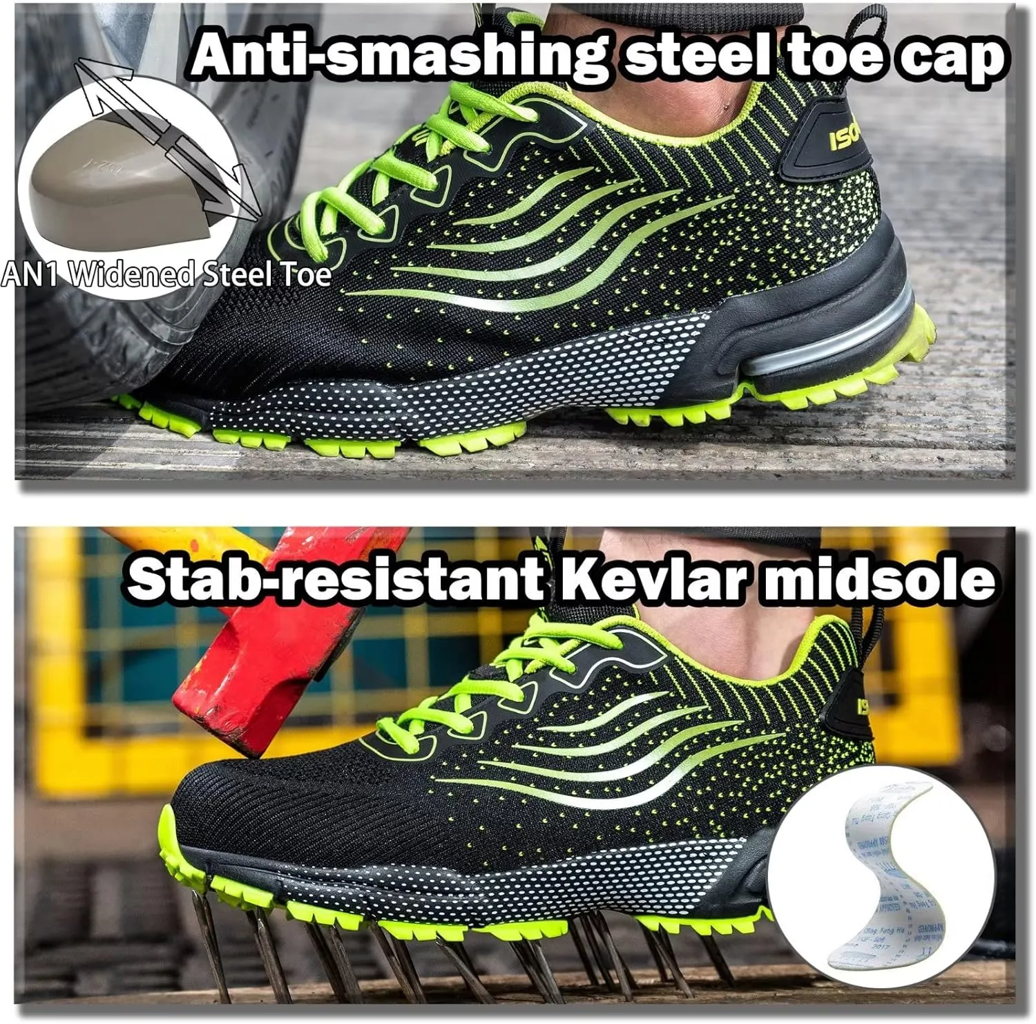 Steel Toe Shoes for Men Women Lightweight Safety Shoes Comfortable Cushion Steel Toe Sneakers Indestructible Work Shoes