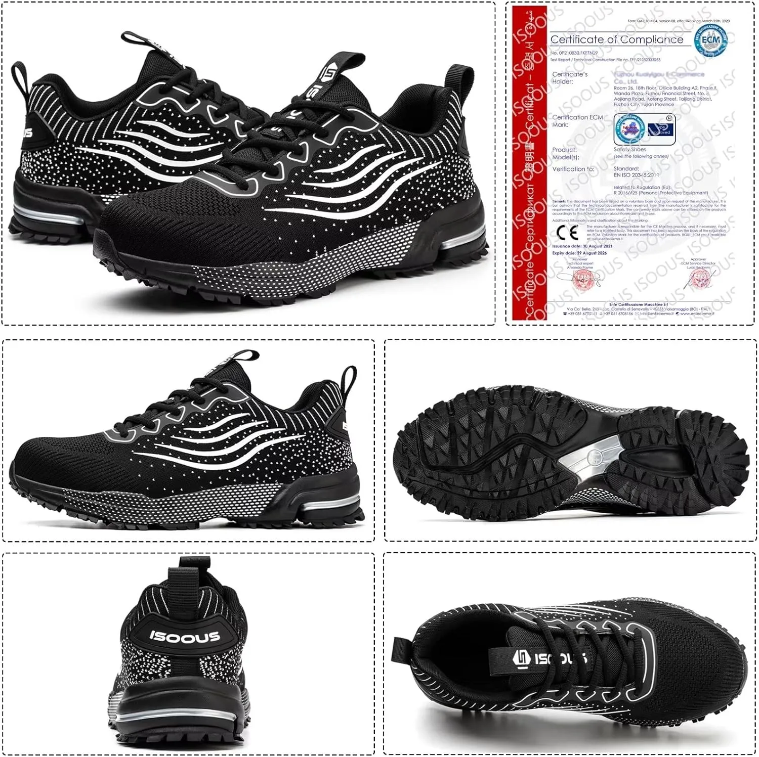 Steel Toe Shoes for Men Women Lightweight Safety Shoes Comfortable Cushion Steel Toe Sneakers Indestructible Work Shoes