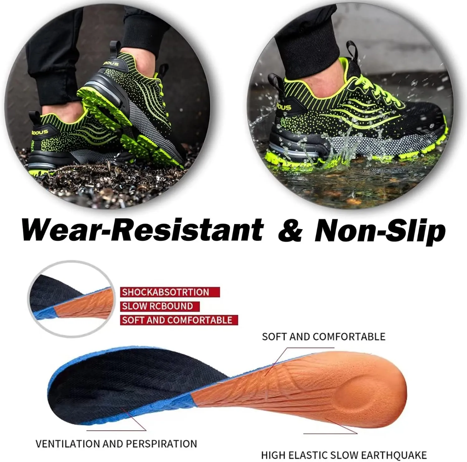 Steel Toe Shoes for Men Women Lightweight Safety Shoes Comfortable Cushion Steel Toe Sneakers Indestructible Work Shoes