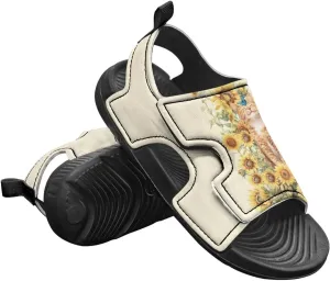 Sunflower Cow Sandals Boys Sport Athletic Hiking Sandals Lightweight Open Toe Summer Beach Water Shoes for Toddler Kids