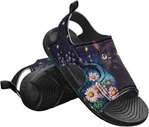 Sunflower Cow Sandals Boys Sport Athletic Hiking Sandals Lightweight Open Toe Summer Beach Water Shoes for Toddler Kids