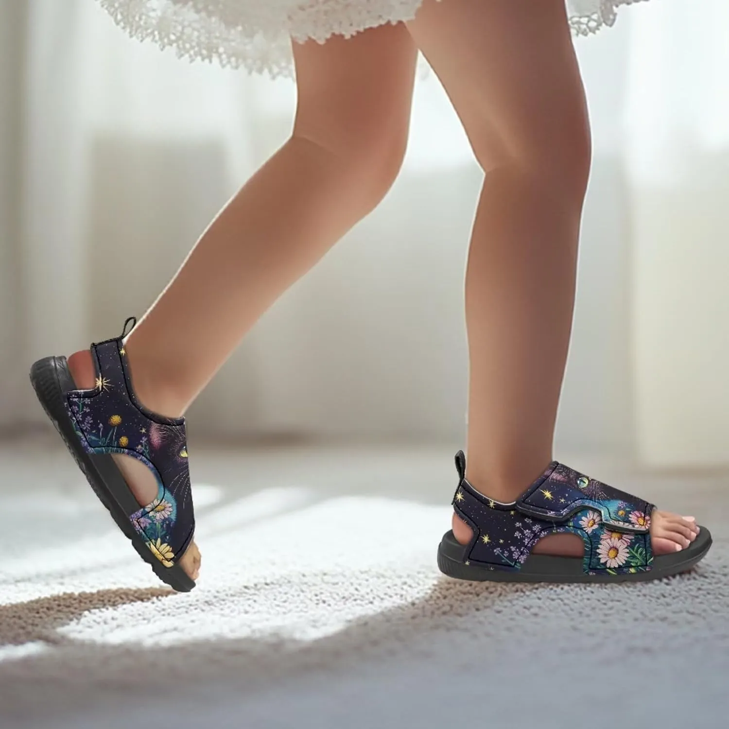 Sunflower Cow Sandals Boys Sport Athletic Hiking Sandals Lightweight Open Toe Summer Beach Water Shoes for Toddler Kids