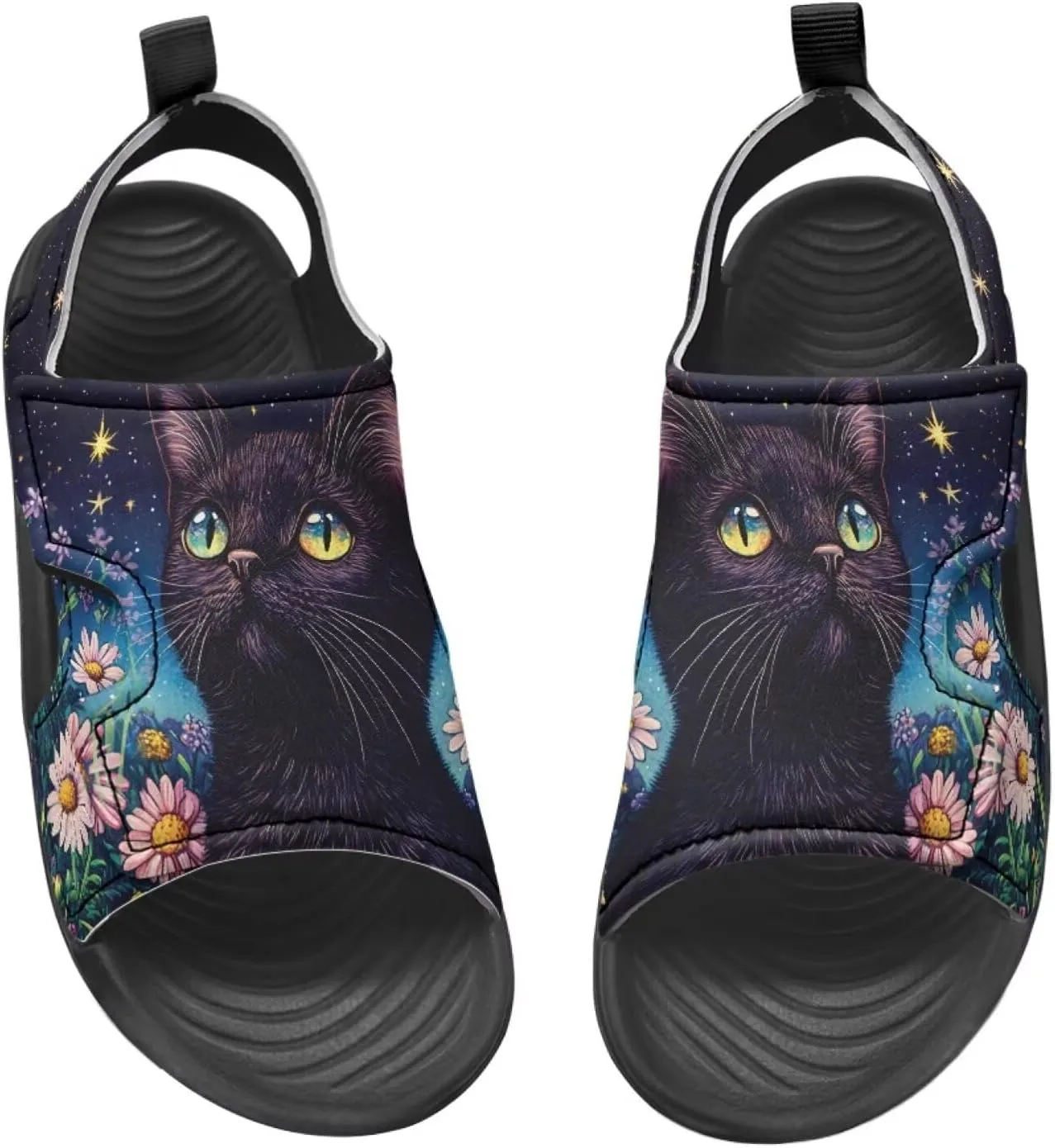 Sunflower Cow Sandals Boys Sport Athletic Hiking Sandals Lightweight Open Toe Summer Beach Water Shoes for Toddler Kids