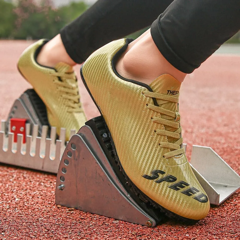 THESTRON Unisex Track Spikes Running Sprint Shoes Track & Field Shoes for Men Women Kids Cool Racing Running Sneakers