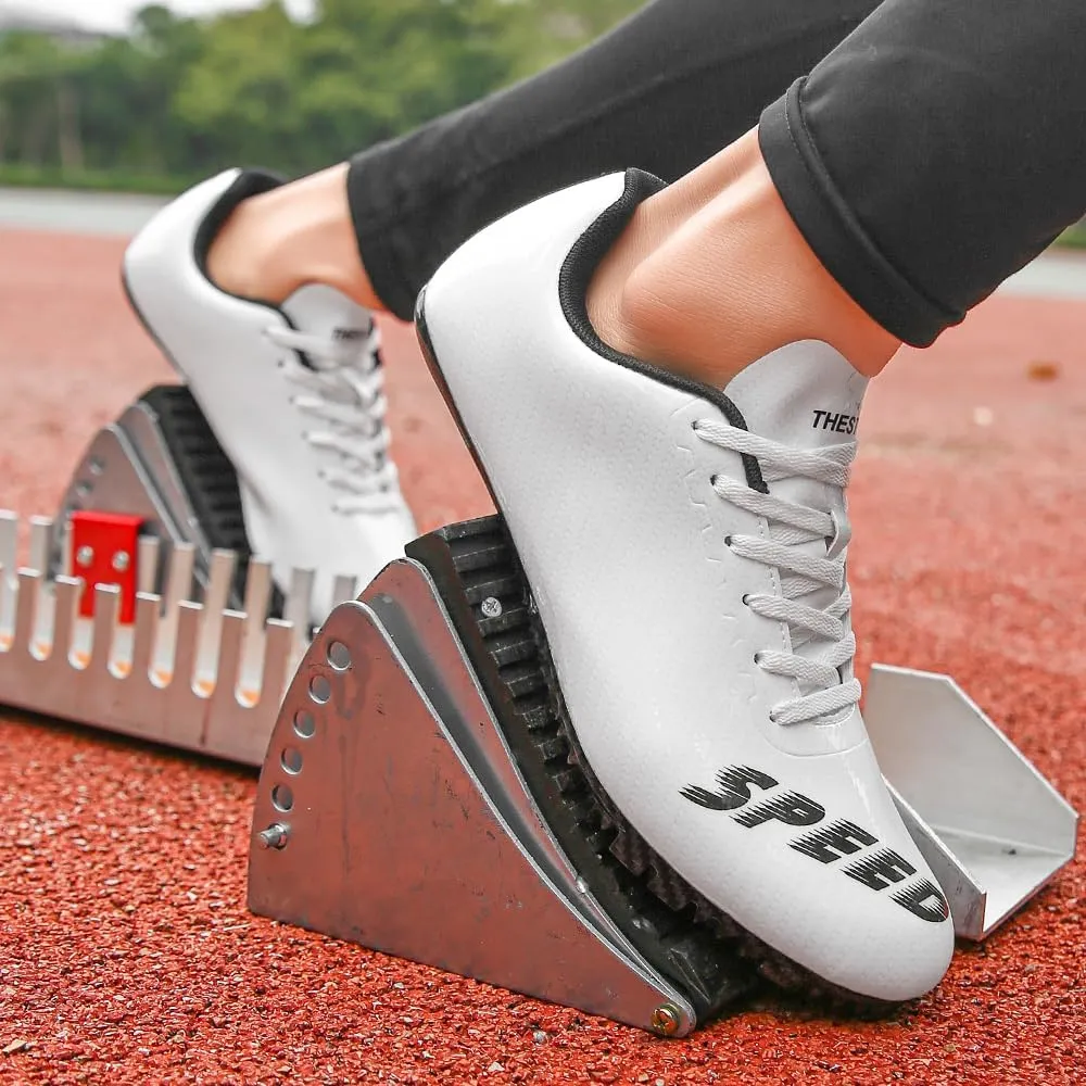 THESTRON Unisex Track Spikes Running Sprint Shoes Track & Field Shoes for Men Women Kids Cool Racing Running Sneakers