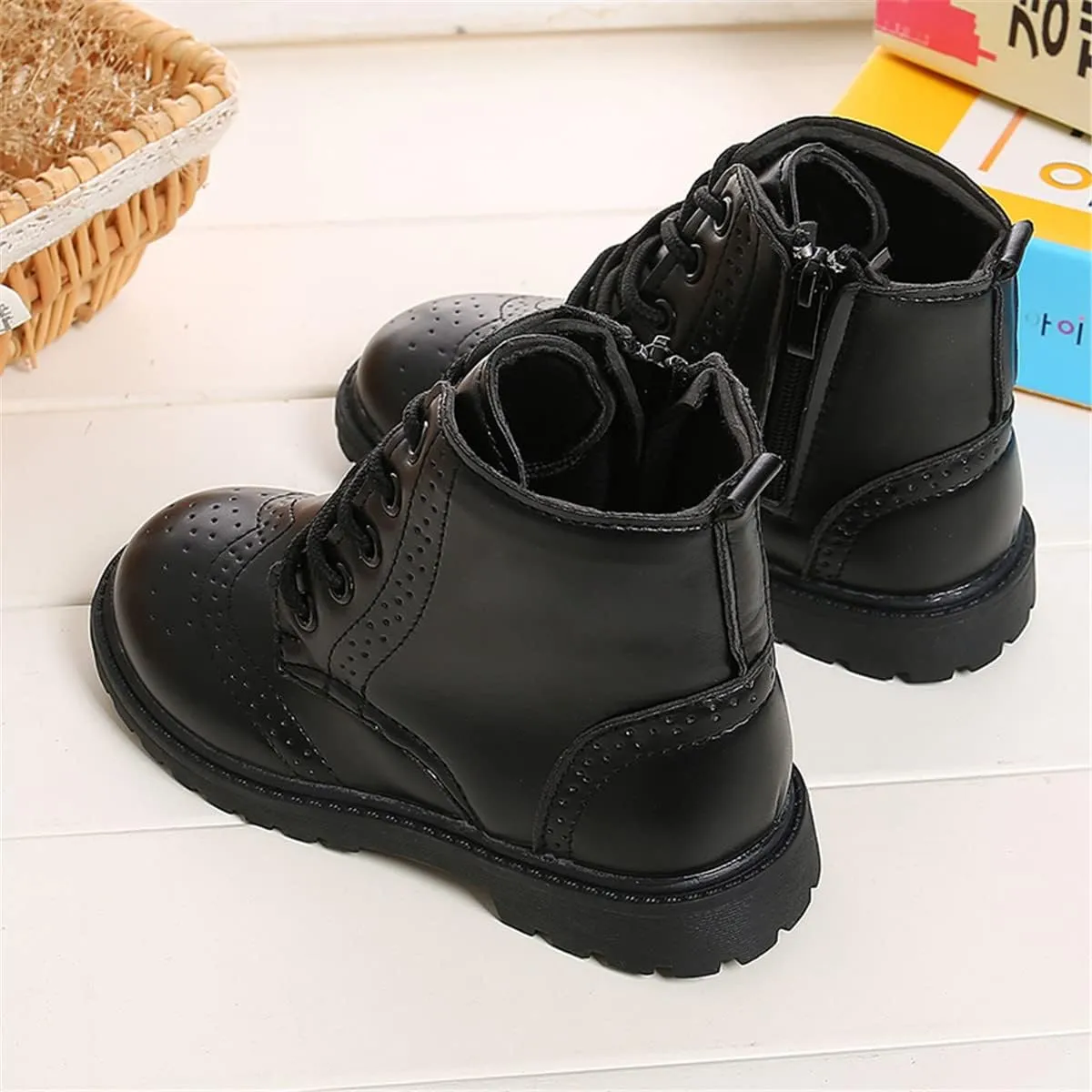 Timatego Toddler Boys Girls Hiking Boots Waterproof Non Slip Warm Winter Ankle Oxford Shoes Kids Rain Snow Boots(Toddler/Littler Kid)