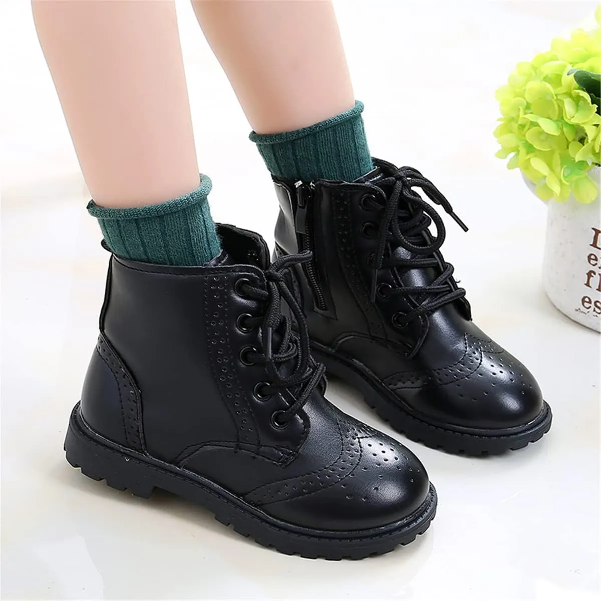 Timatego Toddler Boys Girls Hiking Boots Waterproof Non Slip Warm Winter Ankle Oxford Shoes Kids Rain Snow Boots(Toddler/Littler Kid)