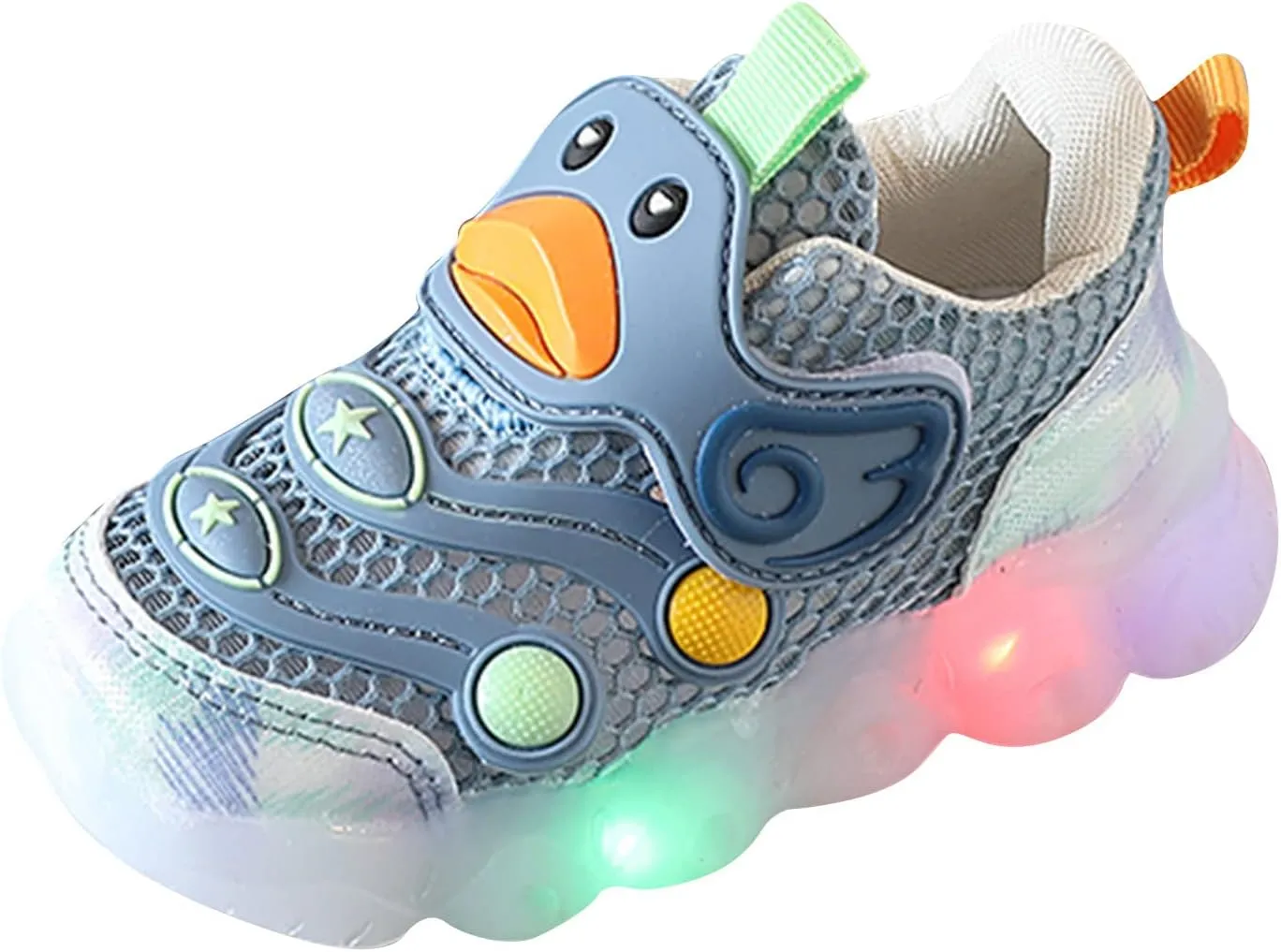 Toddler Baby Boys Girls LED Light Sneakers Walking Shoes Kids Knit Stripe Mesh Luminous Sport Running Shoes