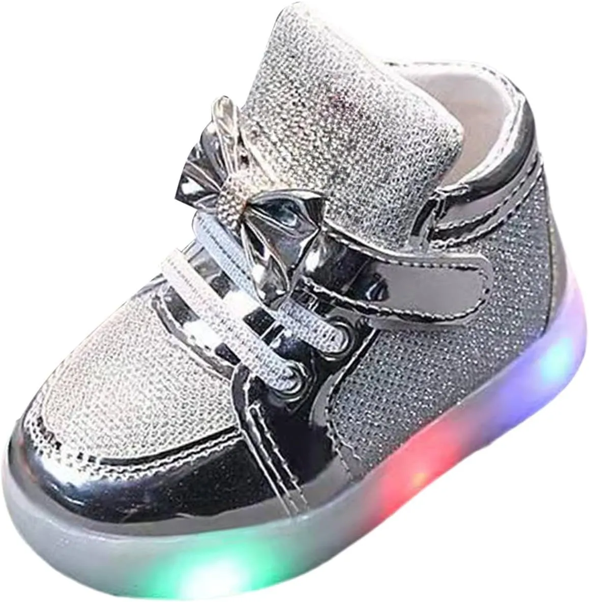 Toddler Baby LED Light Shoes Kids Glitter High Top Non Slip Boots Fashion Little Boys Girls Flashing Mesh Sneakers