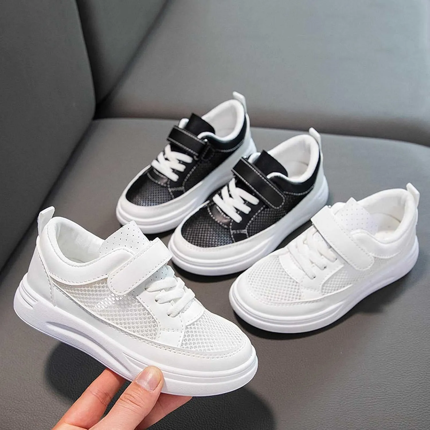 Toddler Boys Girls Tennis Shoes Kids Slip On Barefoot Shoes Wide Casual Walking Running Sneakers for Little Kid
