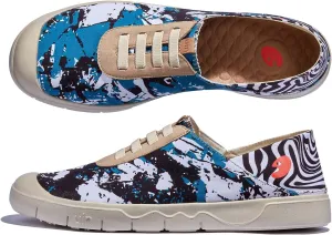 UIN Men's Fashion Sneakers Lightweight Walking Casual Slip Ons Comfortable Canvas Art Painted Travel Shoes Cadiz