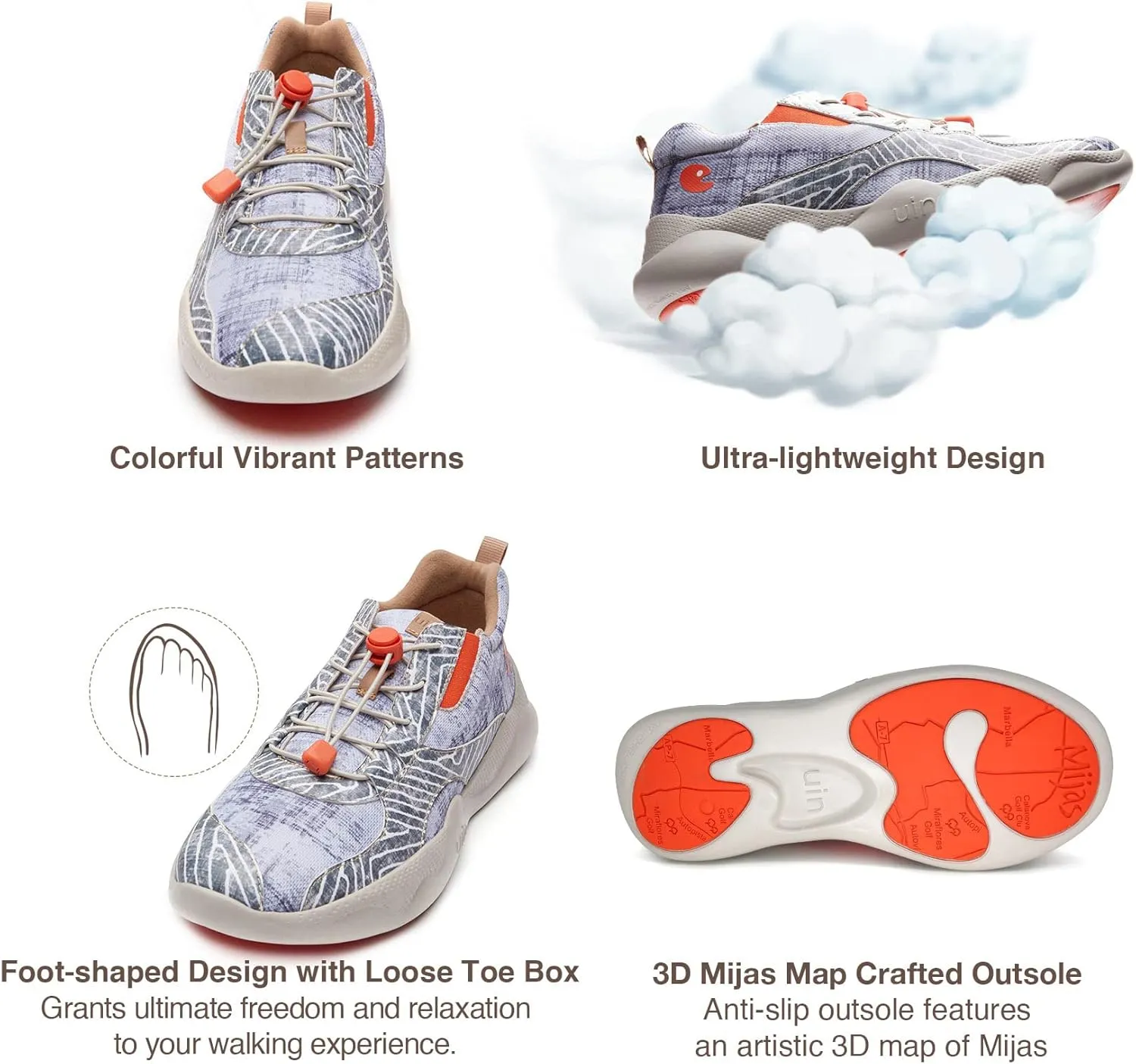 UIN Men's Fashion Sneakers Walking Casual Slip Ons Microfiber Comfortable Lightweight Art Painted Athletic Travel Shoes Mijas