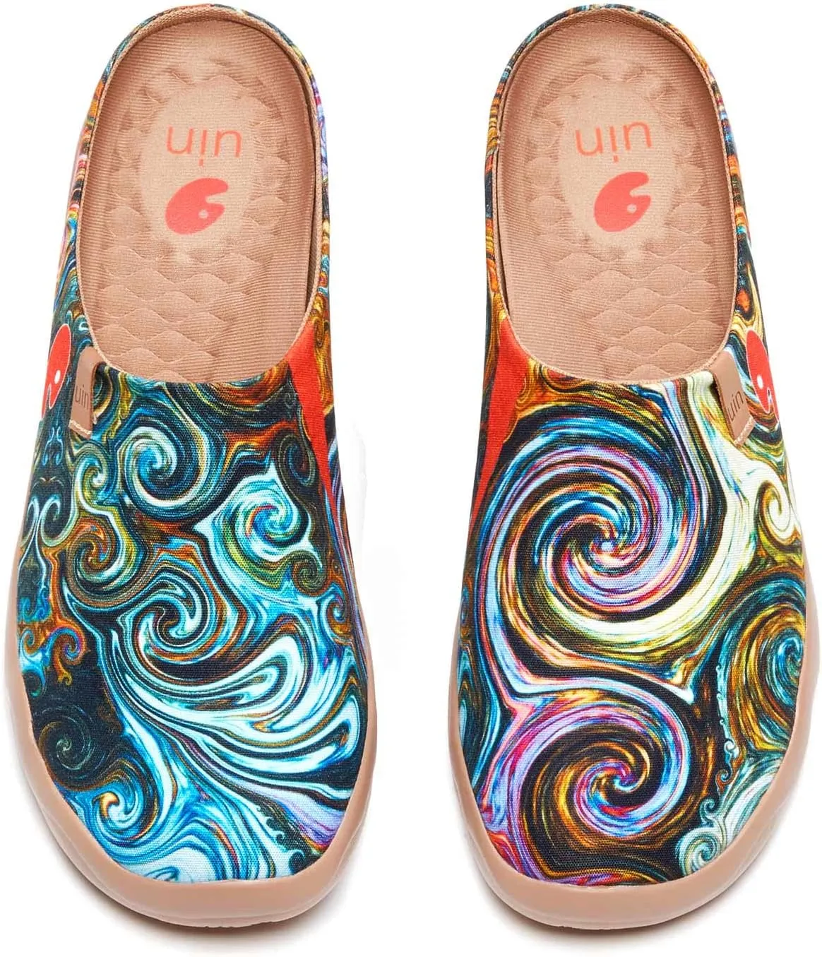 UIN Men's Painted Slipper Lightweight Comfort Mules Walking Casual Household Slip Ons Art Travel Shoes Malaga
