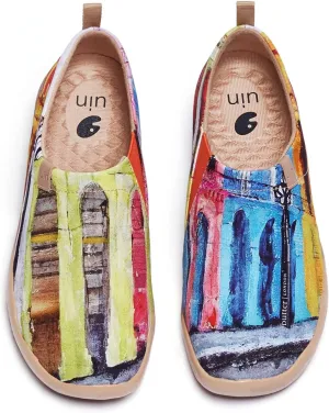 UIN Women's Slip Ons Canvas Lightweight Flats Sneakers Walking Casual Loafers Comfortable Art Painted Travel Shoes Old Havana (7)