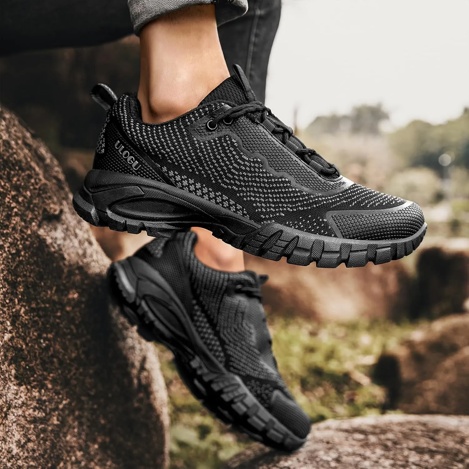 ulogu Waterproof Hiking Shoes for Men Women丨 Comfy Lightweight Non-Slip All Day Walking Work Sneakers 6-Month Warranty